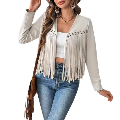 Women's Short Long-sleeved Cardigan Jacket Without Buckle
