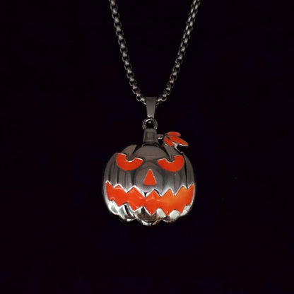 Halloween Ghost Festival Necklace Luminous Pumpkin Pendant Night Glowing Ghost Face Accessory Fashion Jewelry Present