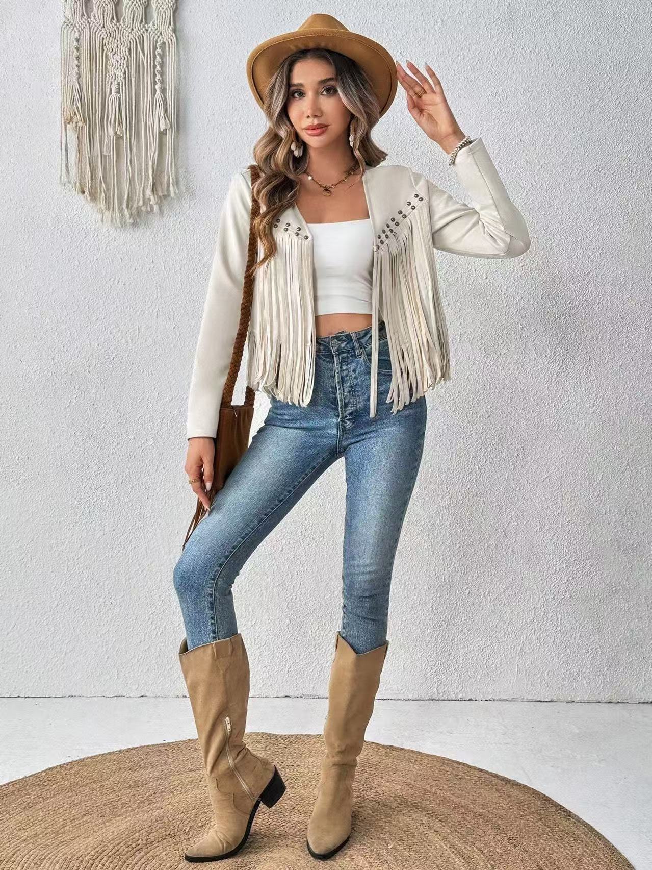 Women's Short Long-sleeved Cardigan Jacket Without Buckle