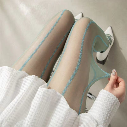 Women's Pattern Love All-match Stockings Panty-hose Sexy Girl Skin Beauty Socks