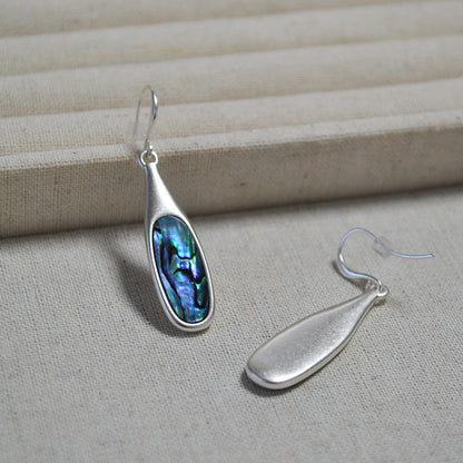 Retro Silver Inlaid Colorful Abalone Shell Personality Simple