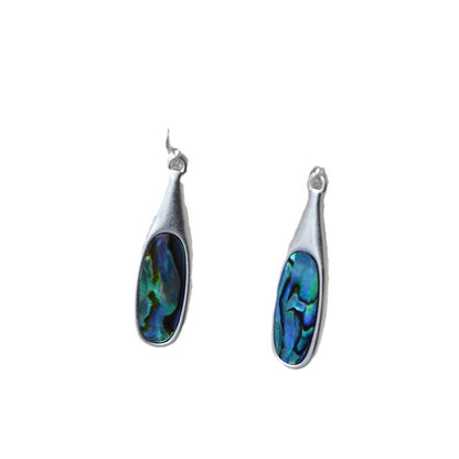 Retro Silver Inlaid Colorful Abalone Shell Personality Simple