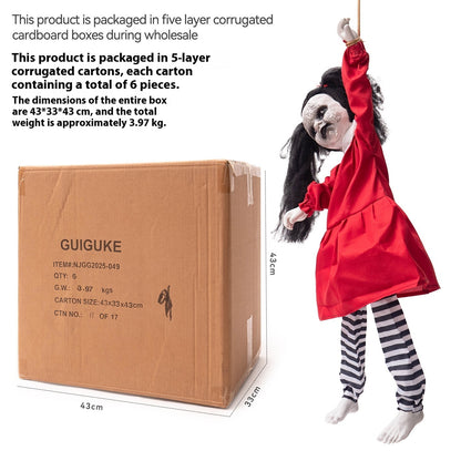 Halloween Swing Arm Red Clothes Kick Girl Hanging Ghost Decorative Pendant