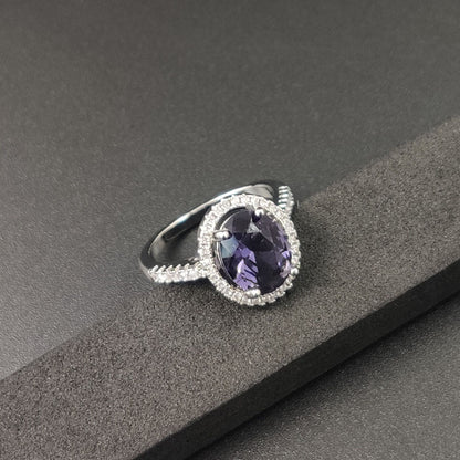 Luxury Zircon Round Ring Full Of Diamonds Ring Engagement Wedding First Ornament