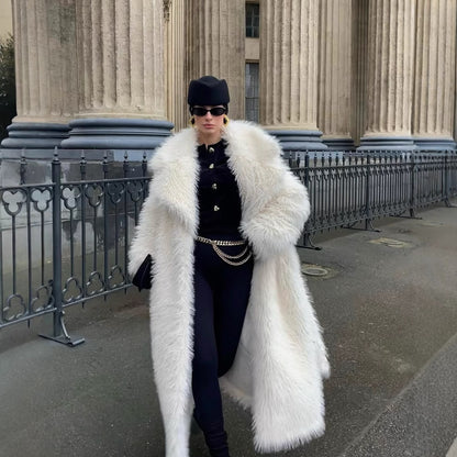 New Overknee Thickened Temperament Long Fur Coat