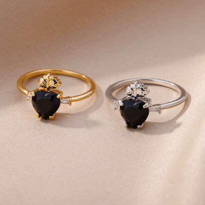 Zircon Niche Fashion, Heart-shaped Ring, Light Luxury Jewelry